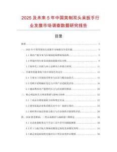 2025及未來5年中國英制雙頭呆扳手行業(yè)發(fā)展市場調(diào)查數(shù)據(jù)研究報告