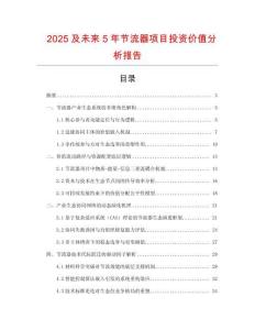 2025及未來5年節(jié)流器項目投資價值分析報告