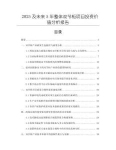 2025及未來5年整體雙節(jié)柜項目投資價值分析報告