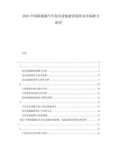 2025中國新能源汽車充電設施建設現(xiàn)狀及市場潛力研究
