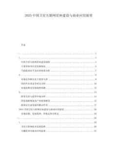 2025中國衛(wèi)星互聯(lián)網(wǎng)星座建設(shè)與商業(yè)應(yīng)用展望