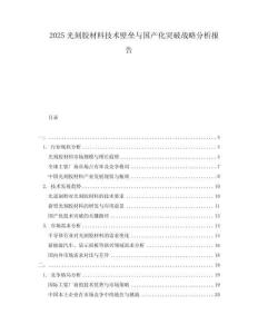 2025光刻膠材料技術(shù)壁壘與國(guó)產(chǎn)化突破戰(zhàn)略分析報(bào)告