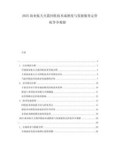 2025商業航天火箭回收技術成熟度與發射服務定價權爭奪觀察