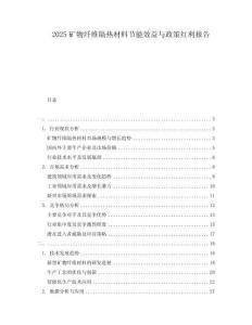 2025礦物纖維隔熱材料節(jié)能效益與政策紅利報告