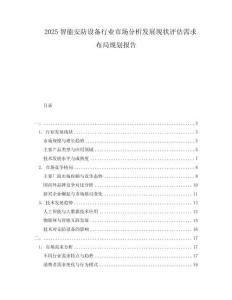2025智能安防設(shè)備行業(yè)市場分析發(fā)展現(xiàn)狀評估需求布局規(guī)劃報告