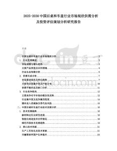 2025-2030中国后桌和车盖行业市场现状供需分析及投资评估规划分析研究报告