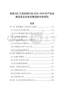 電商SEO工具定制行業(yè)2026-2030年產(chǎn)業(yè)發(fā)展現(xiàn)狀及未來發(fā)展趨勢分析研究