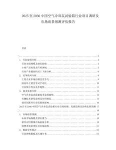 2025至2030中國空氣冷卻氙試驗箱行業項目調研及市場前景預測評估報告