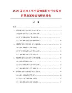 2025及未來5年中國烤箱燈泡行業投資前景及策略咨詢研究報告