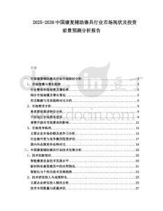 2025-2030中國(guó)康復(fù)輔助器具行業(yè)市場(chǎng)現(xiàn)狀及投資前景預(yù)測(cè)分析報(bào)告