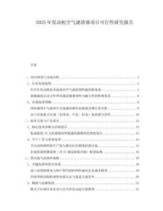 2025年發(fā)動機空氣濾清器項目可行性研究報告