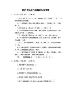 2025年小学六年级数学试题套装