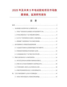 2025年及未來5年電動膠槍項目市場數據調查、監測研究報告