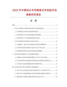 2025年中國碼頭專用鋼索式吊機船市場調查研究報告