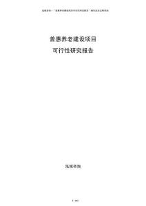 普惠養老建設項目可行性研究報告