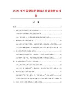2025年中國壁掛鑰匙箱市場調查研究報告