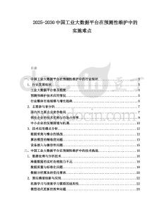 2025-2030中國(guó)工業(yè)大數(shù)據(jù)平臺(tái)在預(yù)測(cè)性維護(hù)中的實(shí)施難點(diǎn)