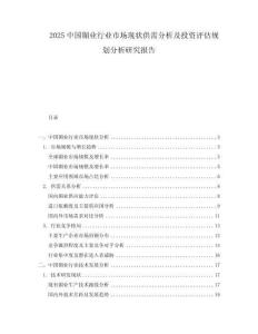 2025中國镅業(yè)行業(yè)市場現(xiàn)狀供需分析及投資評估規(guī)劃分析研究報告