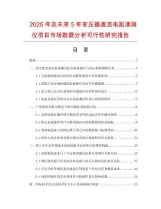 2025年及未來5年變壓器直流電阻速測儀項目市場數據分析可行性研究報告