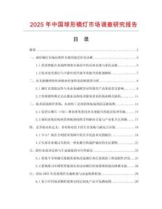 2025年中國球形鏑燈市場調查研究報告