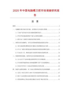 2025年中國電腦螺刀把市場調查研究報告
