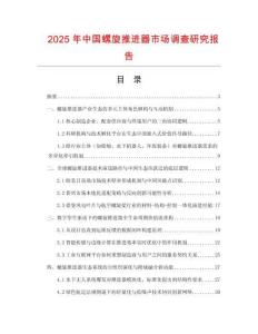 2025年中國螺旋推進(jìn)器市場調(diào)查研究報告