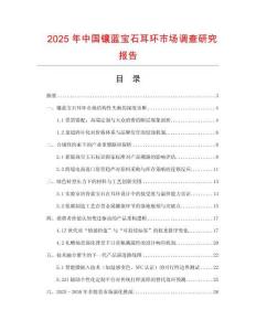 2025年中國鑲藍寶石耳環(huán)市場調(diào)查研究報告