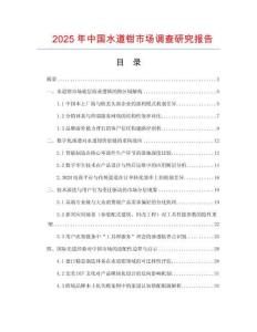 2025年中國(guó)水道鉗市場(chǎng)調(diào)查研究報(bào)告