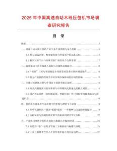 2025年中國高速自動(dòng)木線壓刨機(jī)市場(chǎng)調(diào)查研究報(bào)告