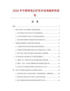 2025年中國明亮幻燈機市場調查研究報告