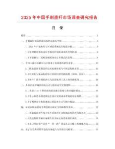 2025年中國(guó)手剎直桿市場(chǎng)調(diào)查研究報(bào)告