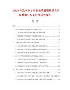 2025年及未來5年彩色承重砌磚項(xiàng)目市場數(shù)據(jù)分析可行性研究報(bào)告