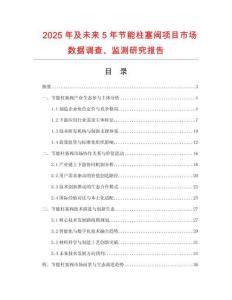 2025年及未來(lái)5年節(jié)能柱塞閥項(xiàng)目市場(chǎng)數(shù)據(jù)調(diào)查、監(jiān)測(cè)研究報(bào)告
