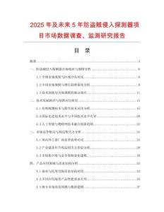 2025年及未來5年防盜賊侵入探測器項(xiàng)目市場數(shù)據(jù)調(diào)查、監(jiān)測研究報告