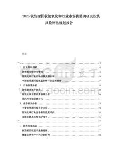 2025鈧資源回收氫氧化鉀行業市場供需調研及投資風險評估規劃報告