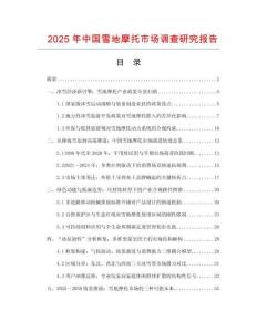 2025年中國(guó)雪地摩托市場(chǎng)調(diào)查研究報(bào)告