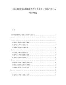 2025德國(guó)雙元制職業(yè)教育體系革新與傳統(tǒng)產(chǎn)業(yè)工人培養(yǎng)研究