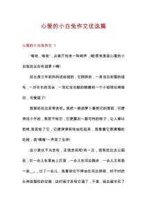 心愛的小白兔作文優(yōu)選篇