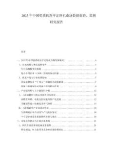 2025年中國瓷質磚刮平定厚機市場數據調查、監測研究報告