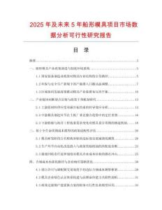 2025年及未來5年船形模具項(xiàng)目市場(chǎng)數(shù)據(jù)分析可行性研究報(bào)告