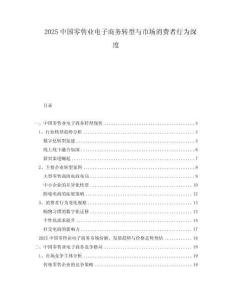 2025中國零售業(yè)電子商務(wù)轉(zhuǎn)型與市場消費(fèi)者行為深度