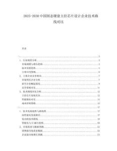2025-2030中國固態硬盤主控芯片設計企業技術路線對比