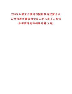 2025年黑龍江漠河市援助扶持民營企業公開招聘市屬國有企業工作人員5人筆試參考題庫附帶答案詳解(3卷)