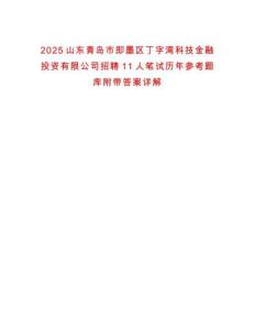 2025山東青島市即墨區丁字灣科技金融投資有限公司招聘11人筆試歷年參考題庫附帶答案詳解