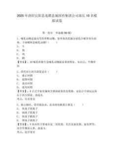 2025年洛陽宜陽縣選聘縣屬國有集團公司部長10名模擬試卷及答案詳解（奪冠）