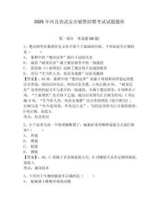 2025年河北省武安市輔警招聘考試試題題庫帶答案詳解（鞏固）