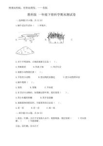 2025年教科版 一年級下冊科學期末測試卷及參考答案一套