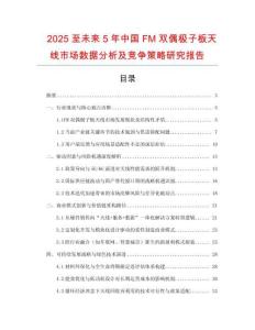 2025至未來5年中國FM雙偶極子板天線市場數據分析及競爭策略研究報告