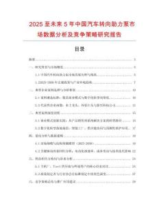 2025至未來5年中國汽車轉向助力泵市場數據分析及競爭策略研究報告
