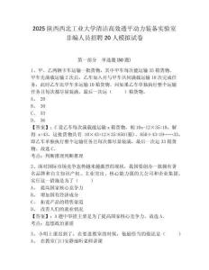 2025陜西西北工業大學清潔高效透平動力裝備實驗室非編人員招聘20人模擬試卷及答案詳解（名校卷）